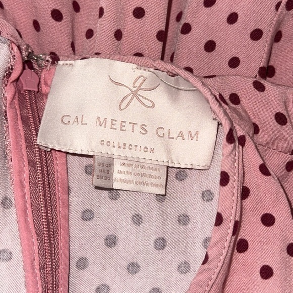 Gal Meets Glam‎ Corinne Pink Polka Dot Dress Size 4 Petite - Picture 5 of 13